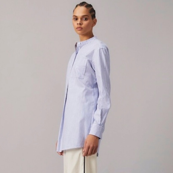 Tory Burch Stripe Tunic Shirt – Blue Dusk/White – Size M – NWOT - Picture 4 of 11